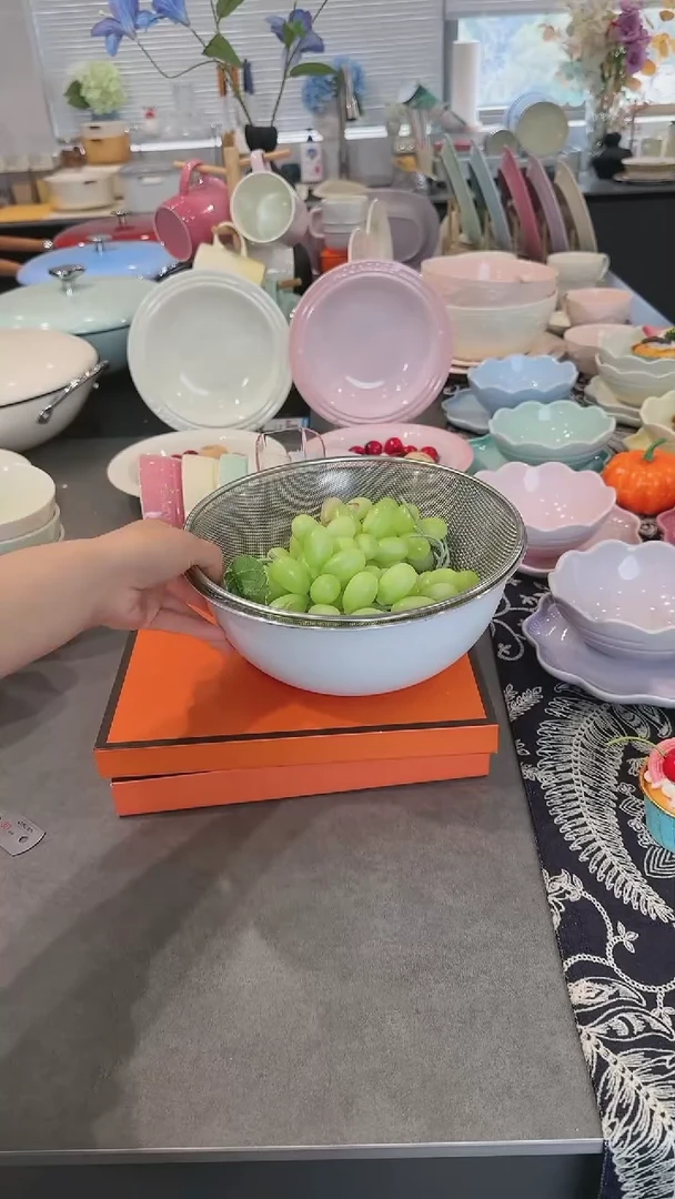 【闪购商品】搪瓷不锈钢料理盆+沥水篮24cm（2件套）