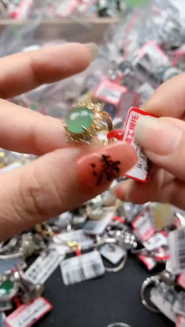 银S925镶嵌戒指翡翠天然A货缅甸翡翠