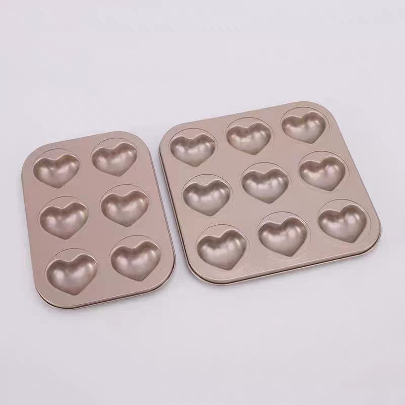 6连爱心蛋糕模具烘焙蛋糕模玛德琳蛋糕模具家用烘焙烤盘