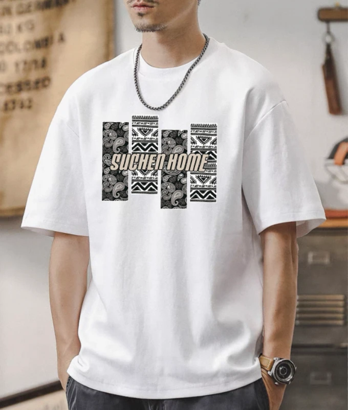 纯棉印花款2025年新款重磅纯棉T恤宽松百搭潮流潮图款