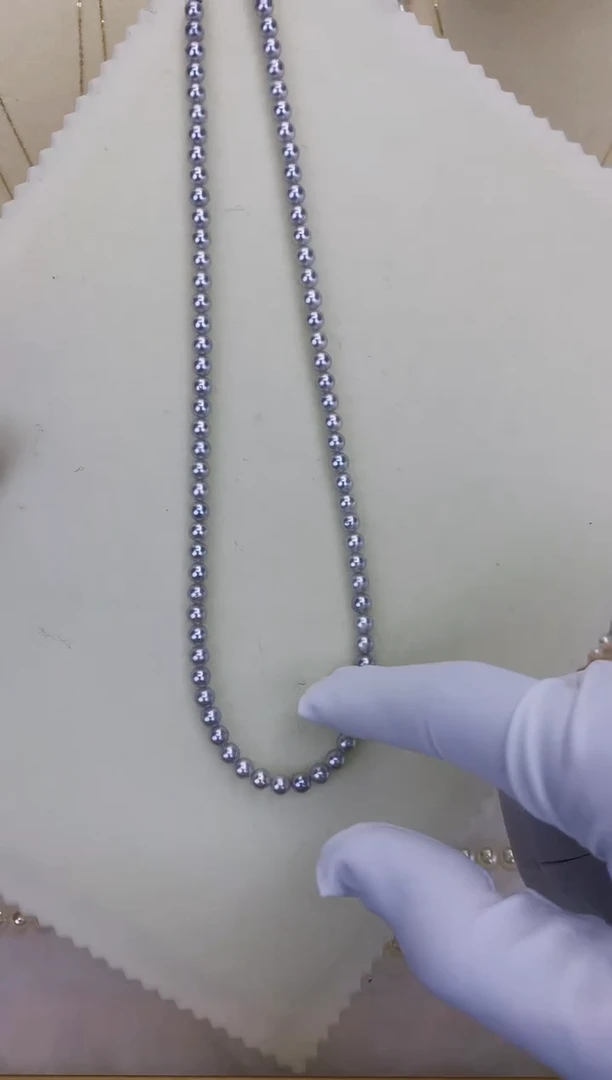 银S925镶嵌DA海水珍珠 GD093 4.5-5 真多麻串链