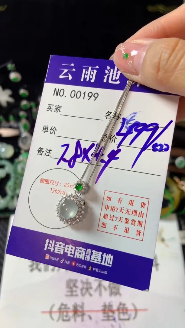 【闪购商品】翡翠颈饰银S925镶嵌翡翠