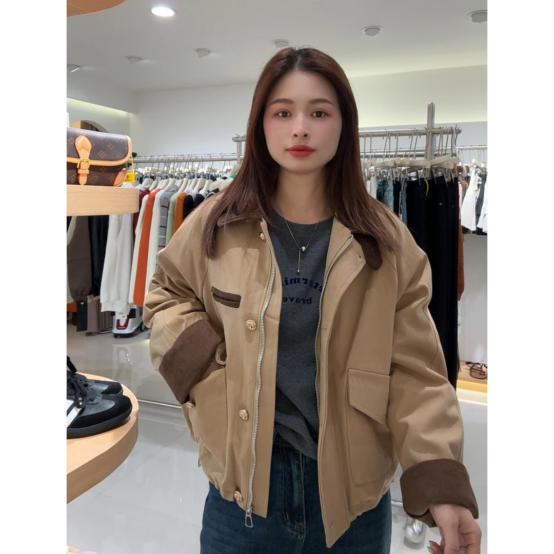 萱萱【棉服】秋冬新款加夹棉加厚显瘦棉服592176 102301