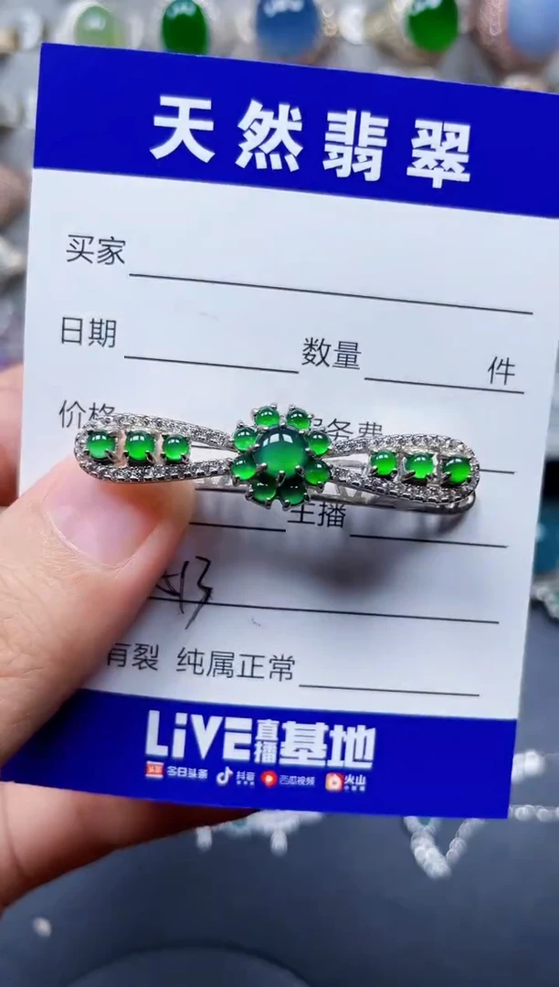 颈饰银S925镶嵌翡翠513