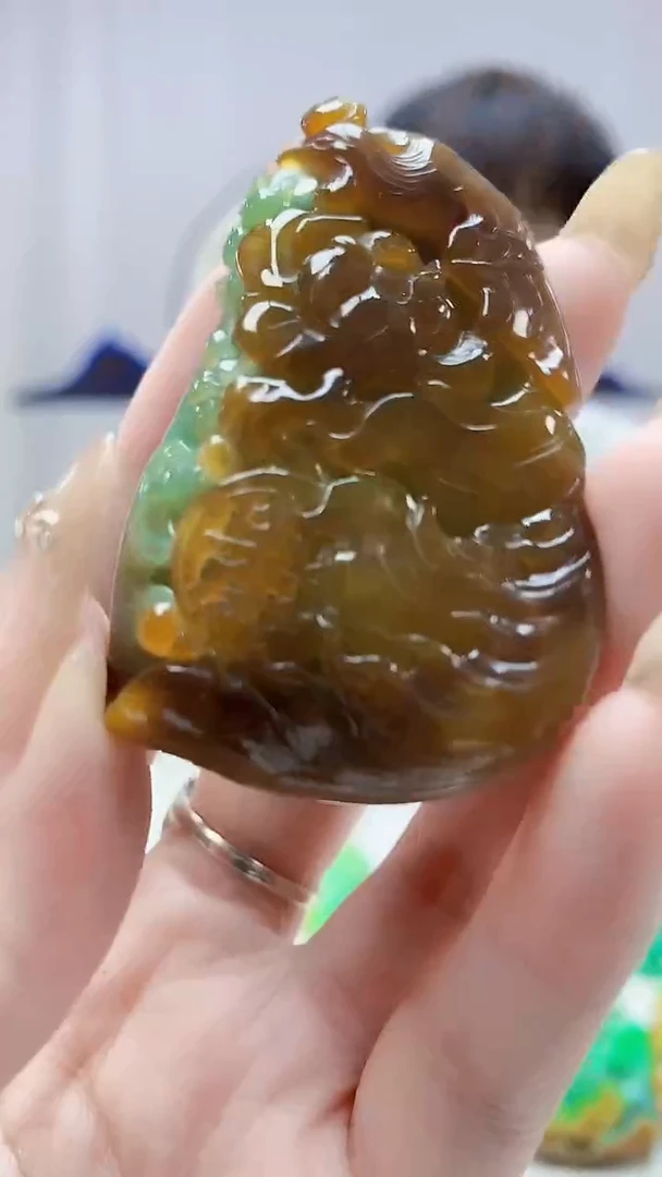 未镶嵌定制翡翠4868DD-毛货挂件130