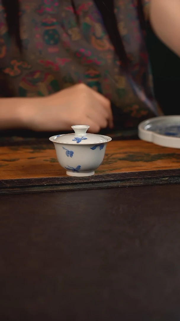 聚澜堂兰花头迷你盖碗