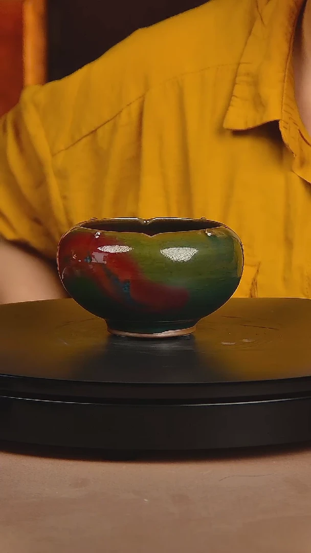 瓷片宋代五大名窑钧瓷作品花口洗