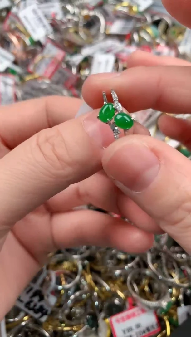 银S925镶嵌戒指翡翠999   2