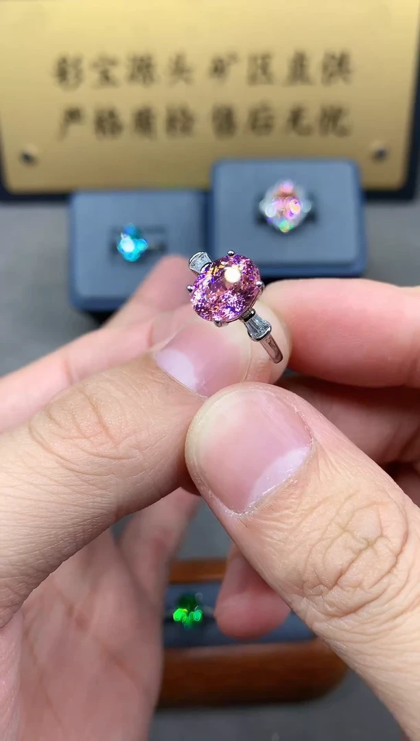 银S925镶嵌戒指碧玺2222