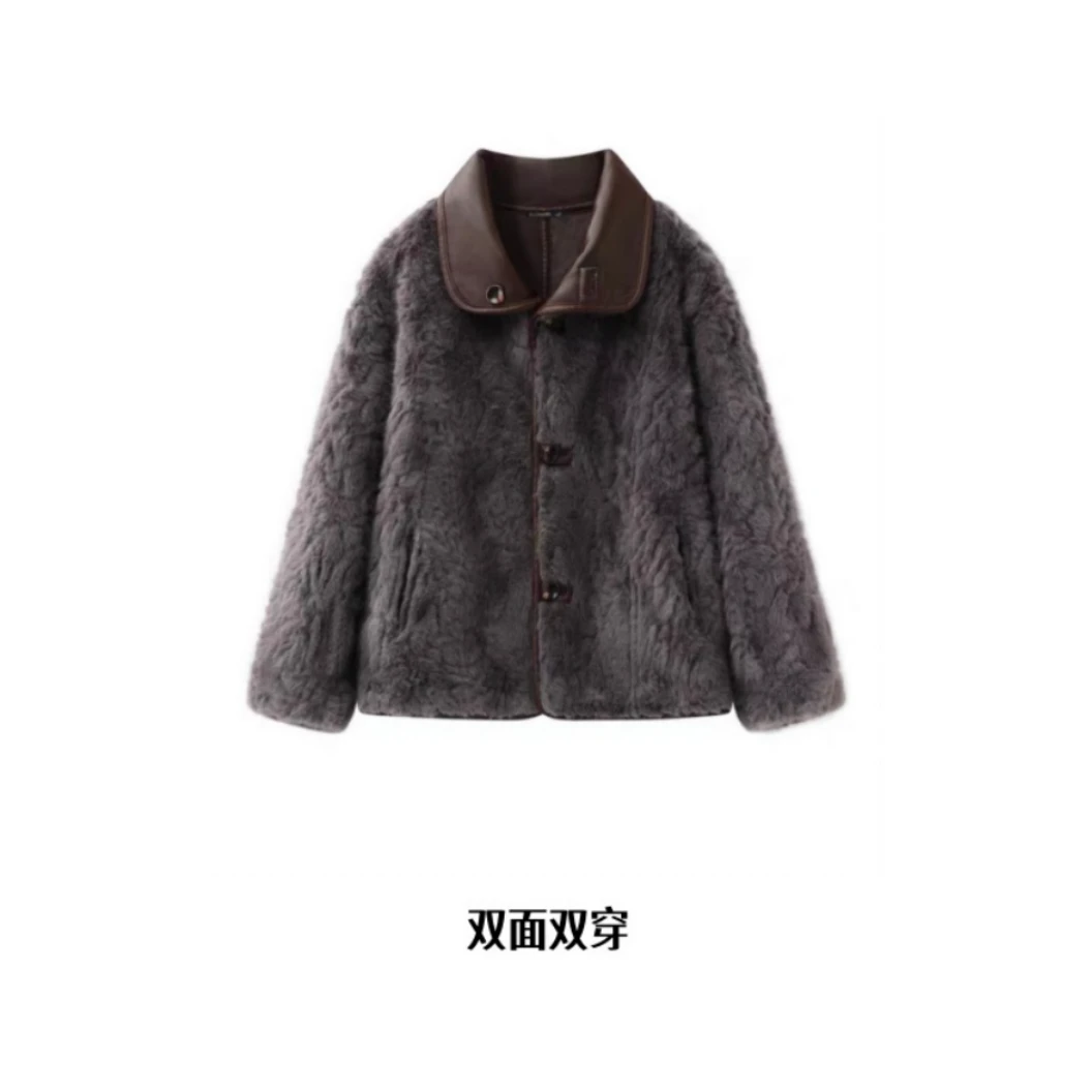 【精品妈妈】2025新款【拉贡】双面双穿进口貂绒上衣女装外套