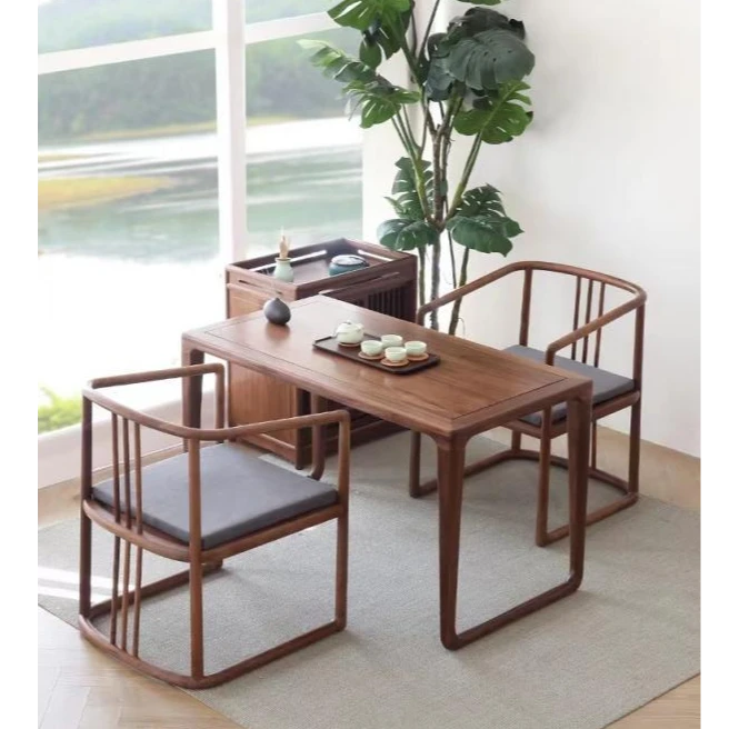 北美黑胡桃小餐桌阳台小椅子阳台桌餐桌