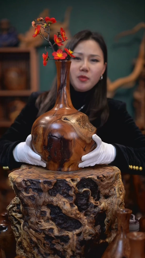 【闪购商品】枣木雷击枣木富贵瓶