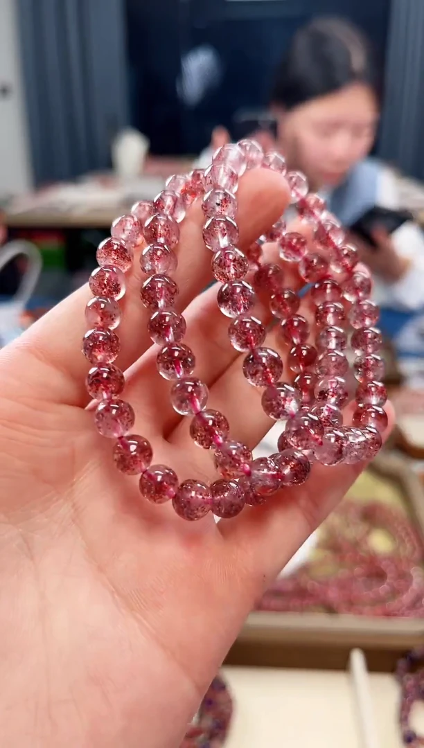 未镶嵌手串水晶金草莓超七单圈手串7mm