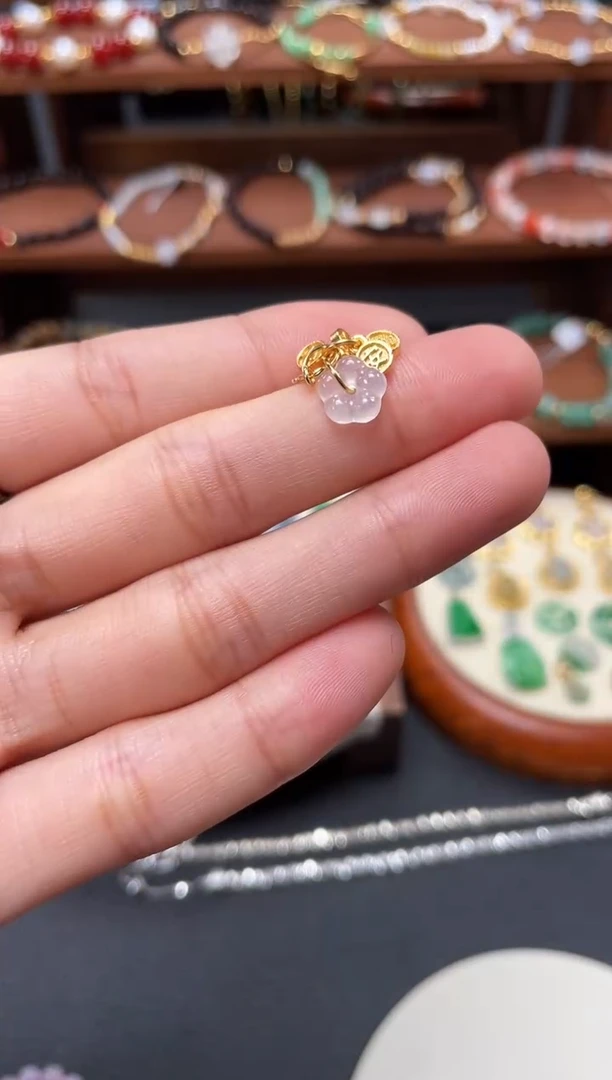 【闪购商品】翡翠吊坠(不含链)银S925镀金镶嵌一个  JK688