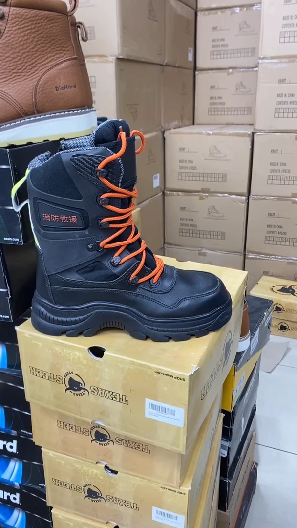 牛皮40码，17筒型消防靴，运动鞋码 防砸防刺