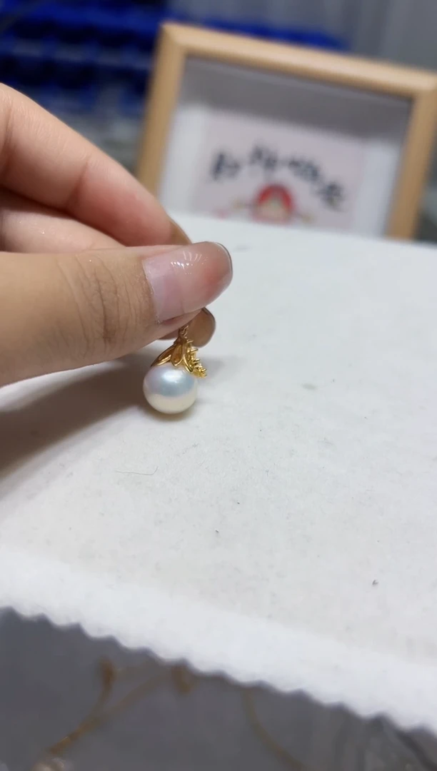 银S925镶嵌淡水珍珠吊坠7