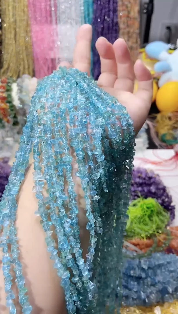 未镶嵌珠宝半成品水晶小蓝磷灰