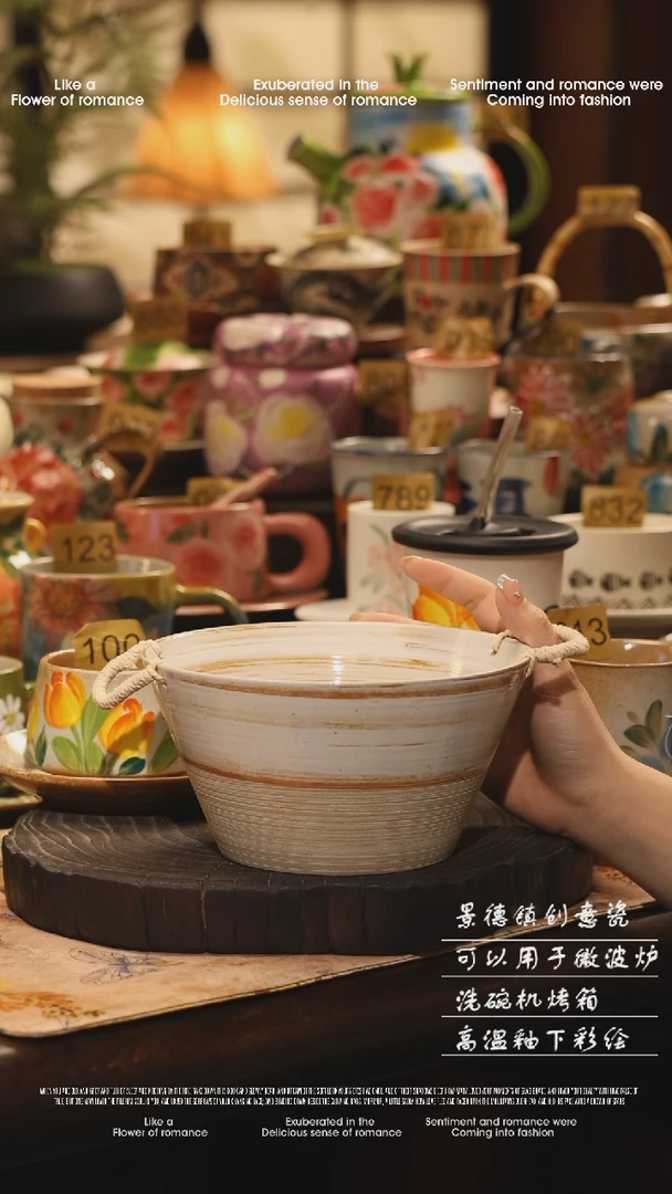 陶瓷景德镇高温釉下彩绘设计师款式