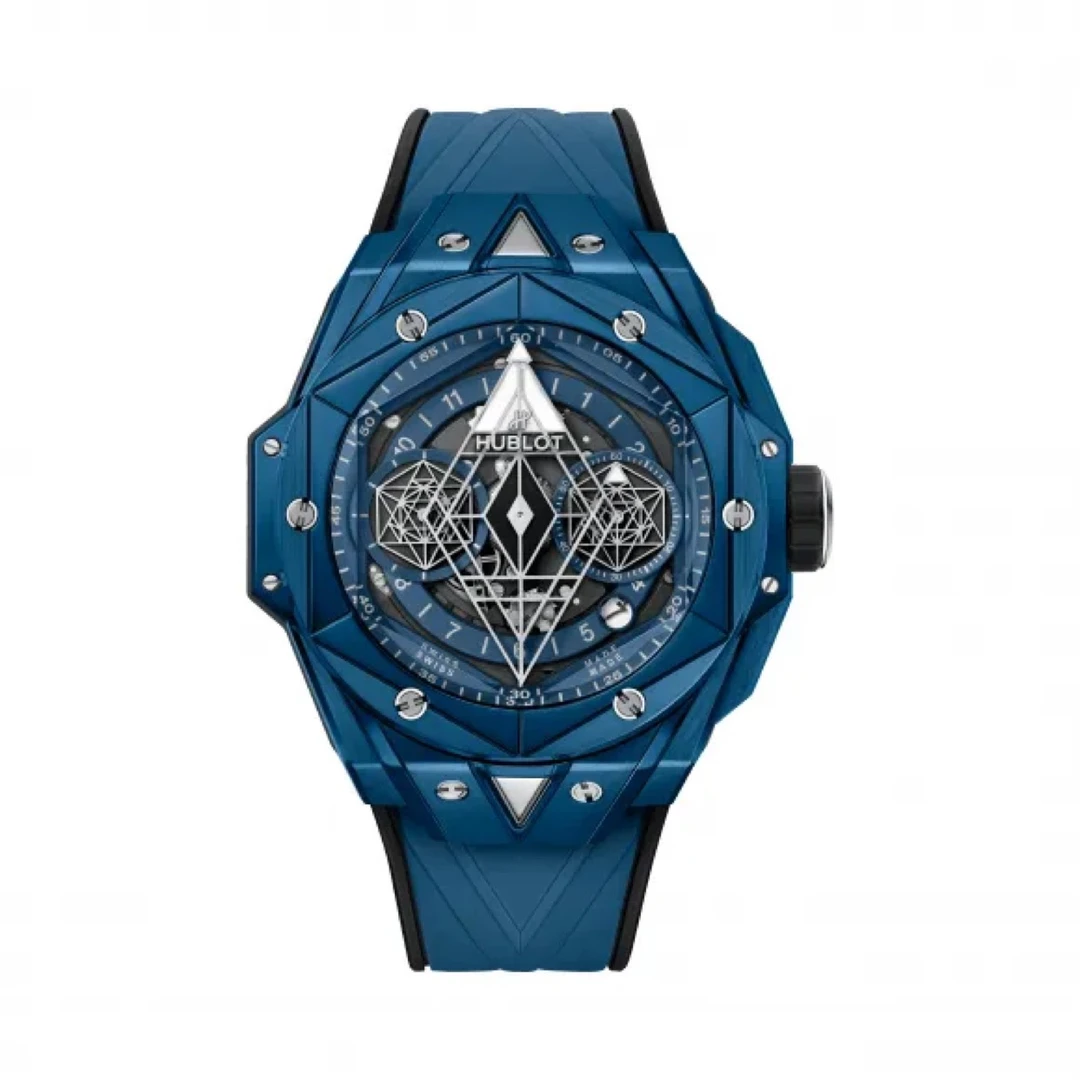 99新 Hublot/宇舶表 刺青418/哈馆/蓝陶瓷21卡