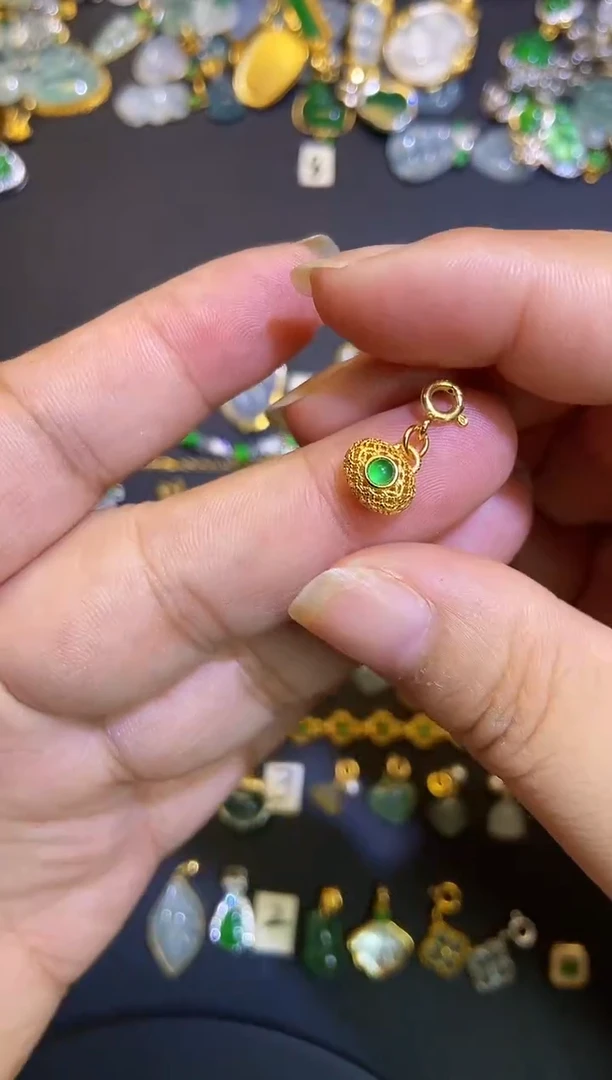 翡翠银S925镶嵌吊坠(不含链)1