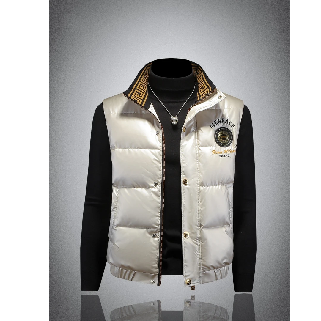 卓伊纳比休闲羽绒马甲男新款白鸭绒无袖羽绒服立领外穿羽绒背心