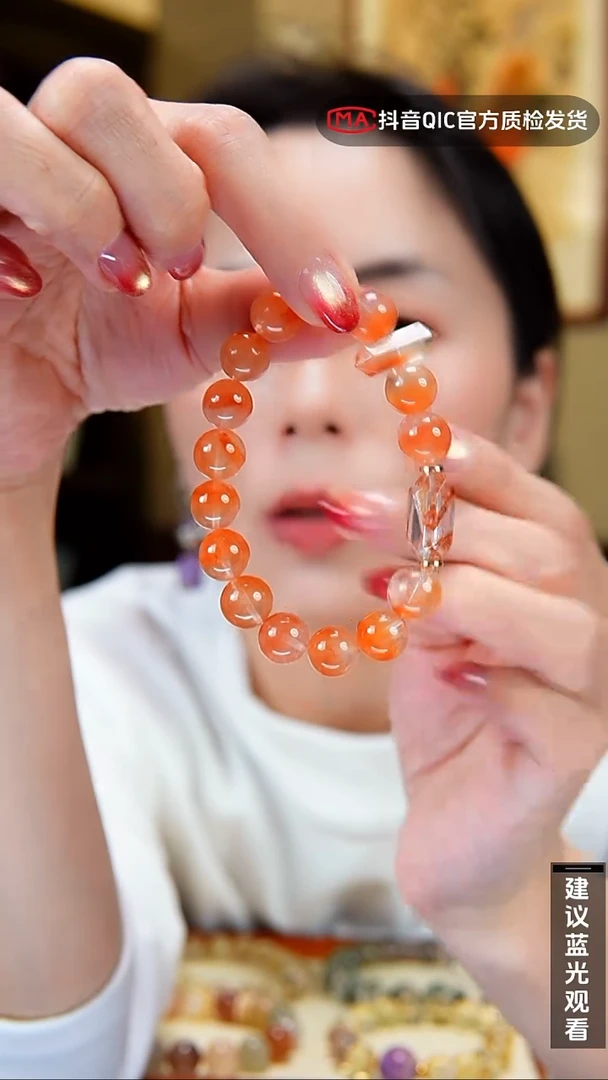 未镶嵌手链水晶闪购33号 天然橙兔毛设计款手链