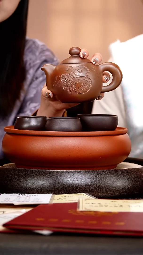 茶壶紫砂ZCP98 芙蓉珠 黑墩头柴烧260cc