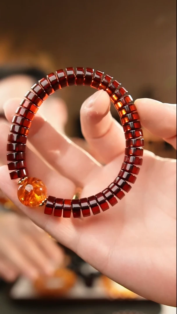 琥珀颈饰未镶嵌10+直切手串