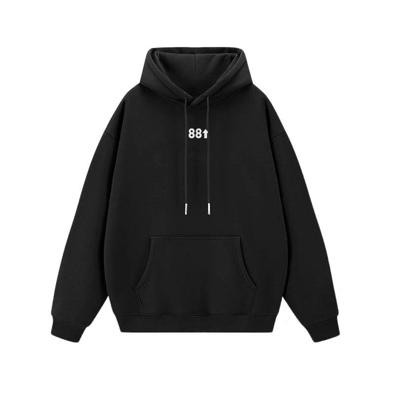 特大码300斤街头潮牌简约印花连帽卫衣男秋冬季休闲宽松复古外套