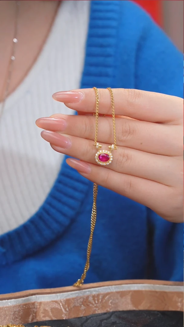 【闪购商品】红宝石项链18K金镶嵌（1.26ct）@@U6111