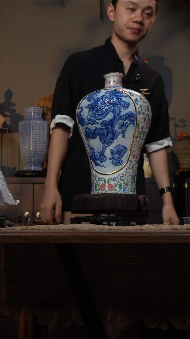 摆件WN问泥景德镇陶瓷花瓶摆件