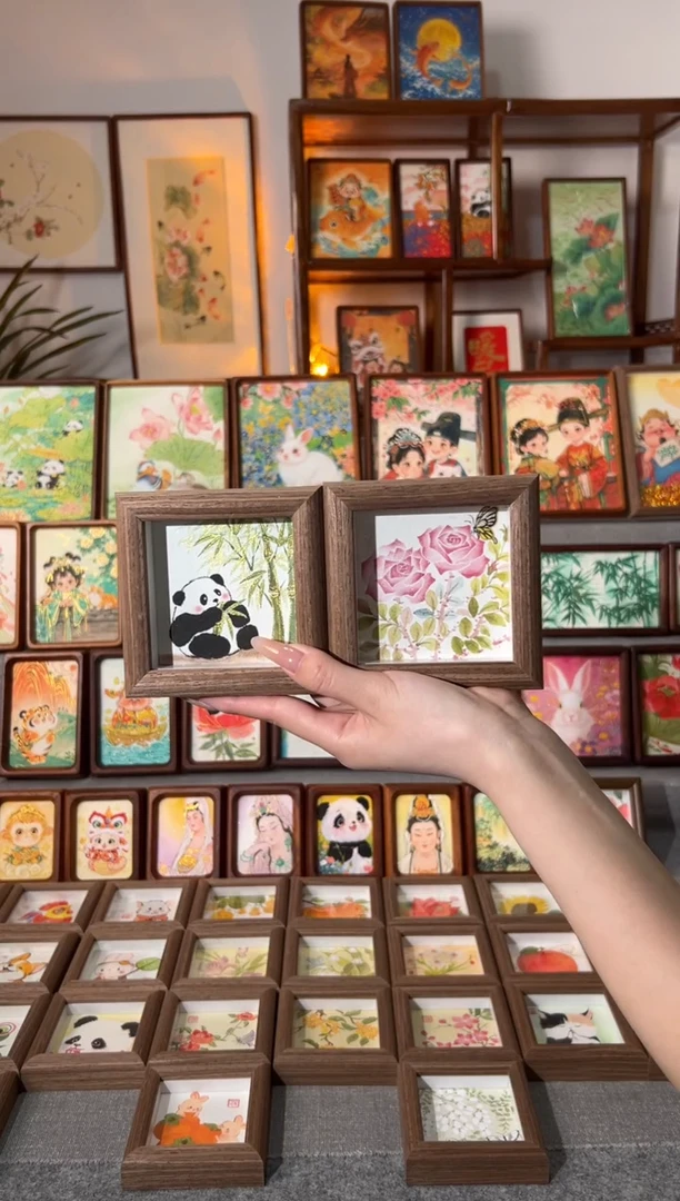 【闪购商品】国画翠竹熊猫 小玫瑰 一组11