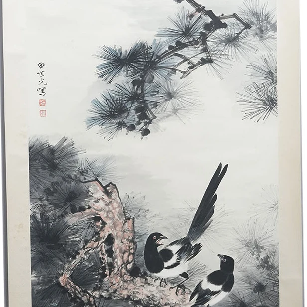 T600 喜鹊 田世光 135*68(8.26) 纸本立轴 XR