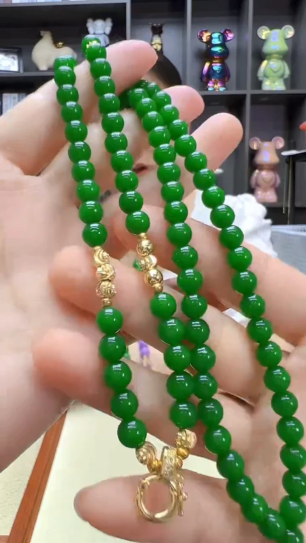 翡翠14K金镶嵌颈饰丹丹diy劲饰