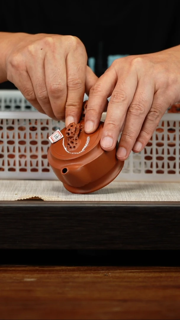 茶壶紫砂微瑕2朱泥磐石
