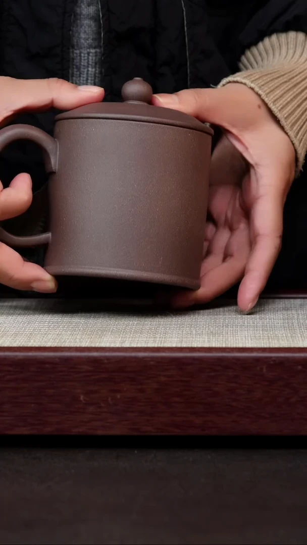 茶杯紫砂天青老板杯