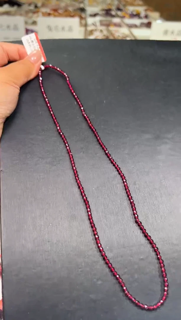 石榴石手串未镶嵌石榴石切面多圈手串3m+ J13093