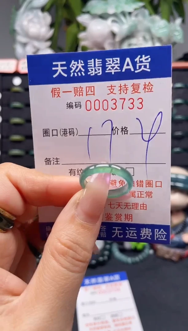 未镶嵌戒指翡翠17*3733