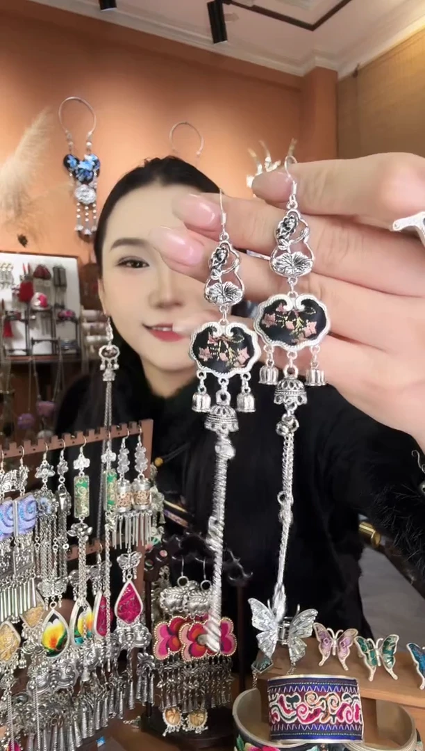 刺绣纯手工民族风耳环