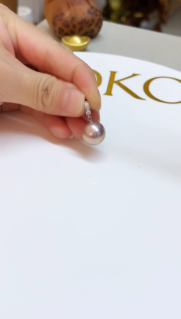 颈饰银S925镶嵌淡水珍珠13-14mm