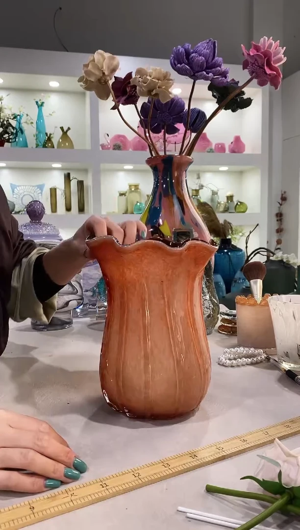 慕忆家手作琉璃花瓶微瑕