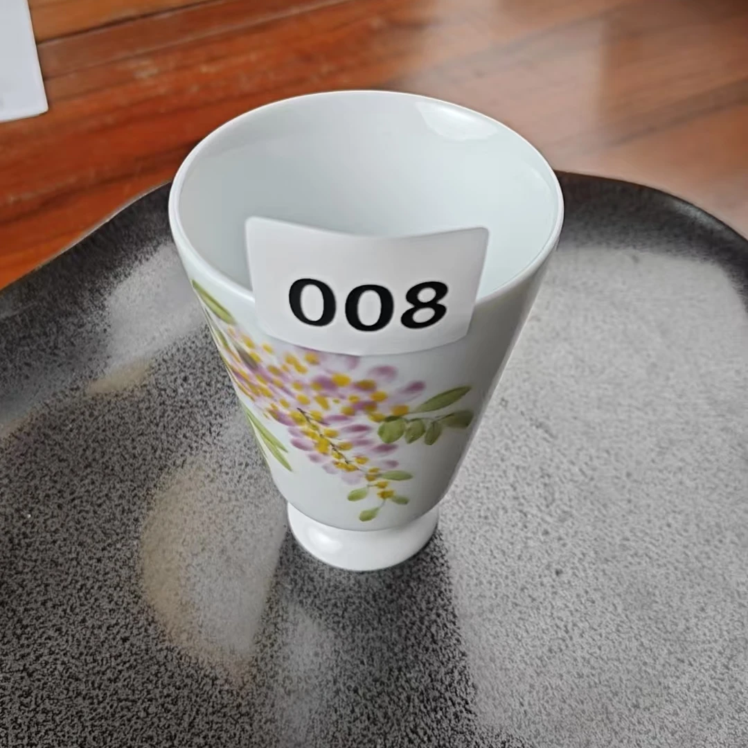 景德镇手绘釉中彩（食品级）高足杯008茶杯茶具陶瓷