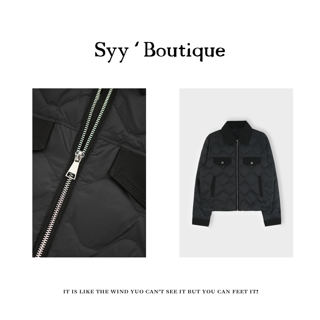 P+鹅绒服/Boutique/2025秋冬新款高定百搭保暖翻领鹅绒服
