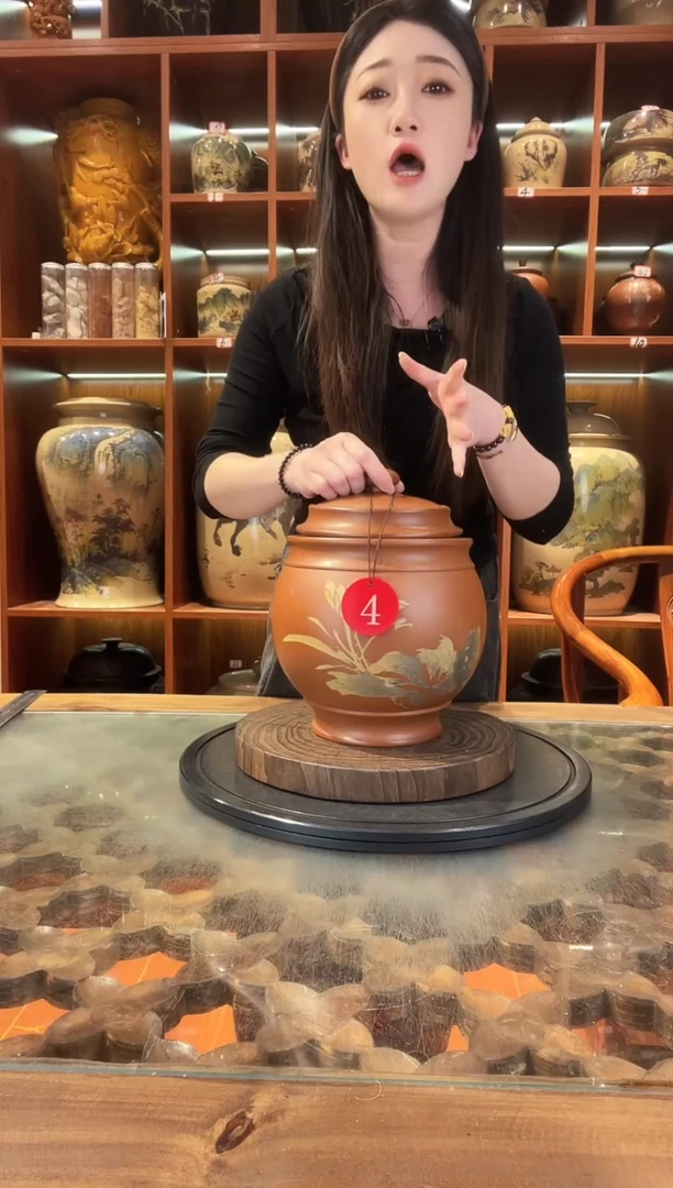 罐云南建水紫陶复烧茶罐@4