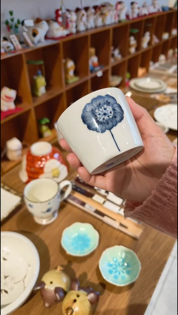 瓷片福利 白景茶杯（一轮花）