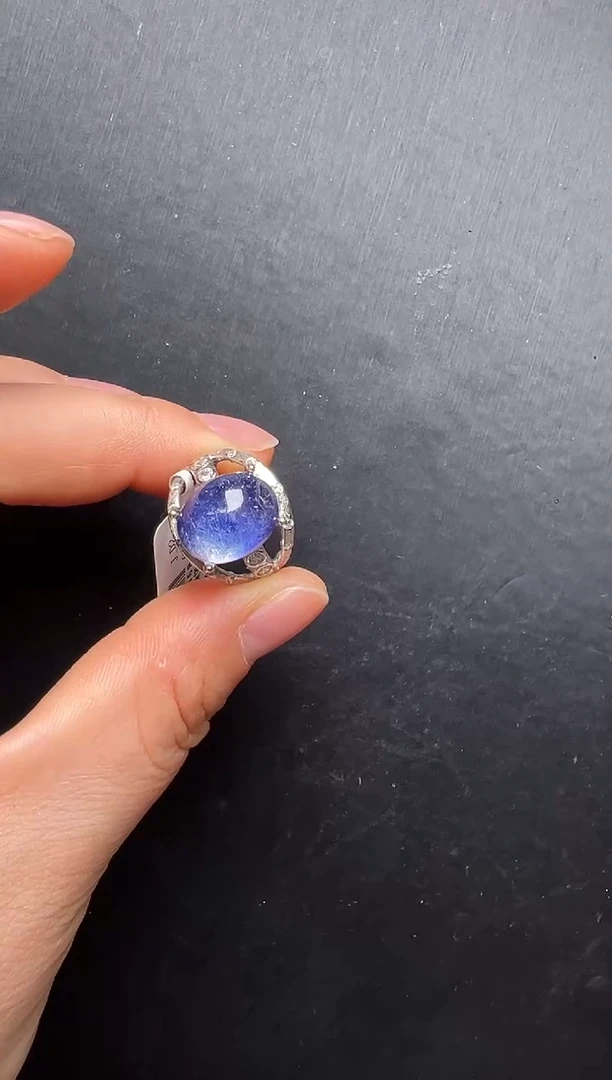 未镶嵌戒指水晶蓝线石戒指 JP56368