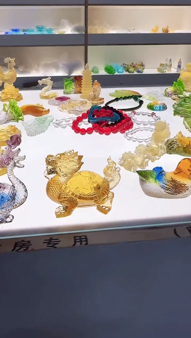 手工艺品琉璃金色龙龟