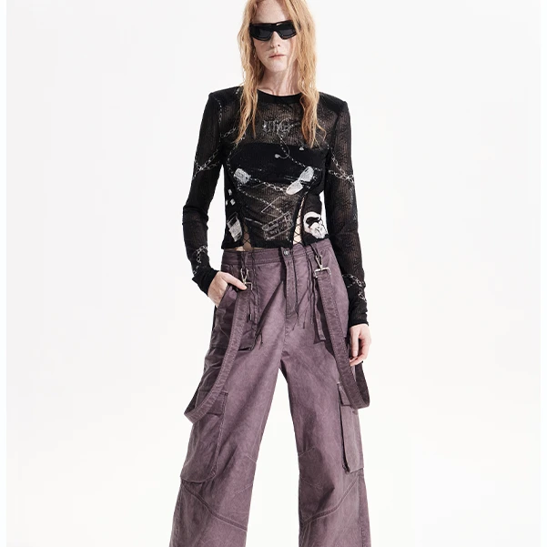 【春上新】Auuuu/uhot 小众个性圆领辣妹美式设计师上衣UWWS2N078