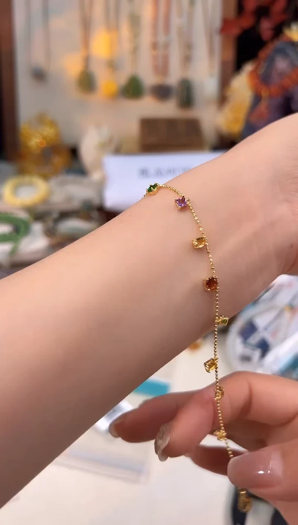 银S925镶嵌手链水晶@@A586B018865