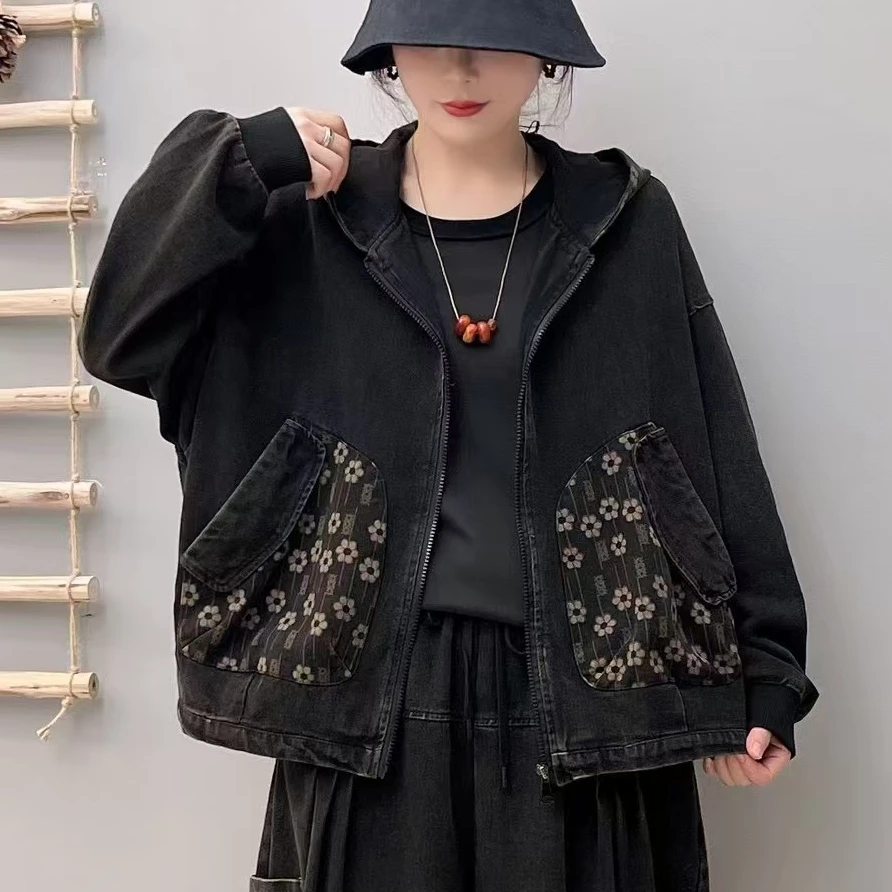 8978新款春季休闲减龄显瘦宽松连帽上衣外套